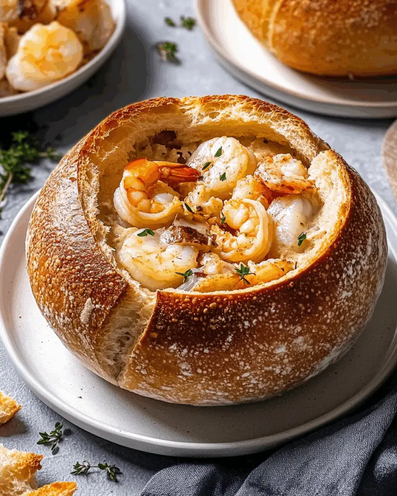 Stuffed Seafood Bread Bowl