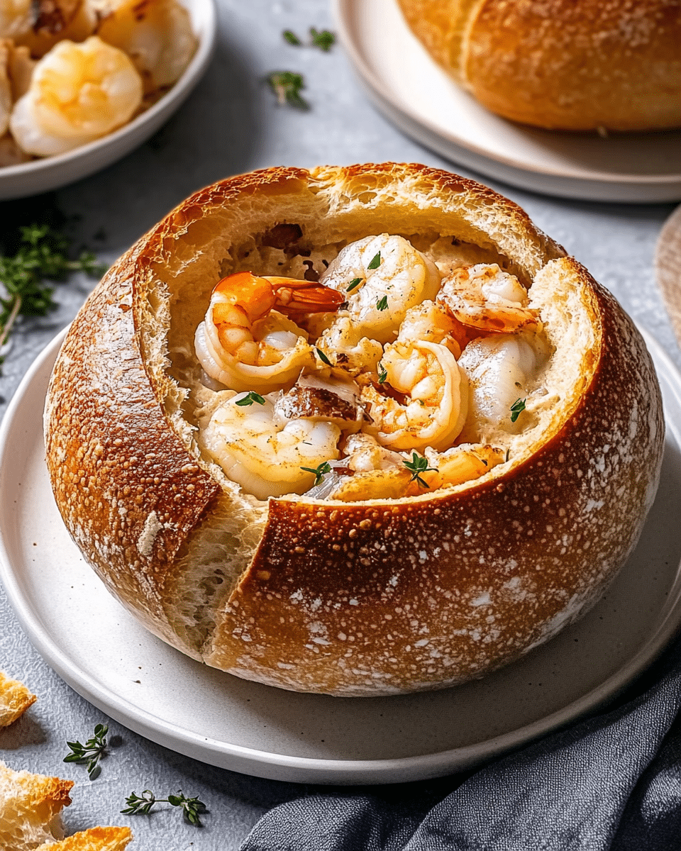Stuffed Seafood Bread Bowl