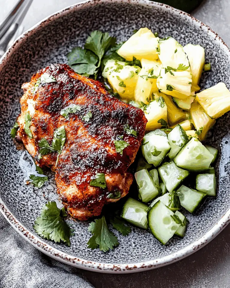 Thighs with Pineapple Cucumber Salad