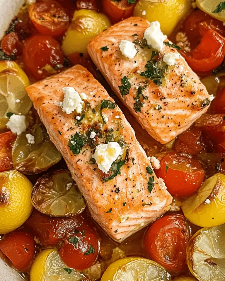 Sheet Pan Baked Feta Salmon and Veggies