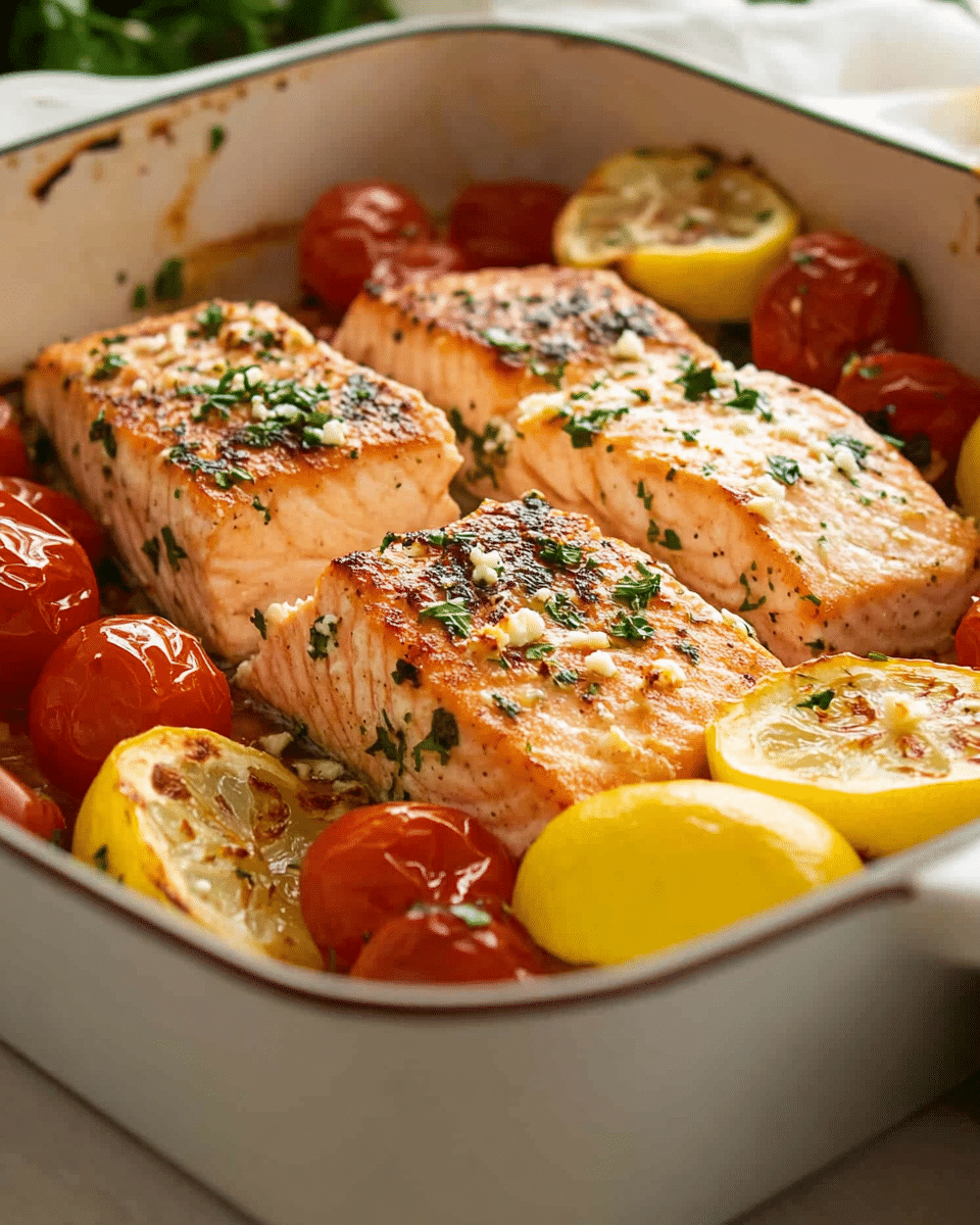 Sheet Pan Baked Feta Salmon and Veggies