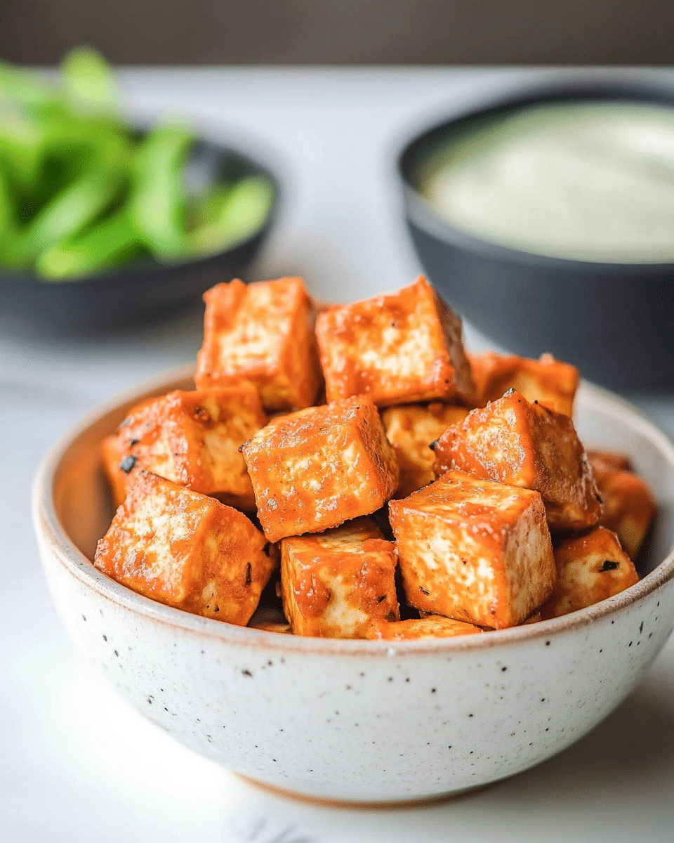 Buffalo Tofu Salad with Creamy Hemp Ranch