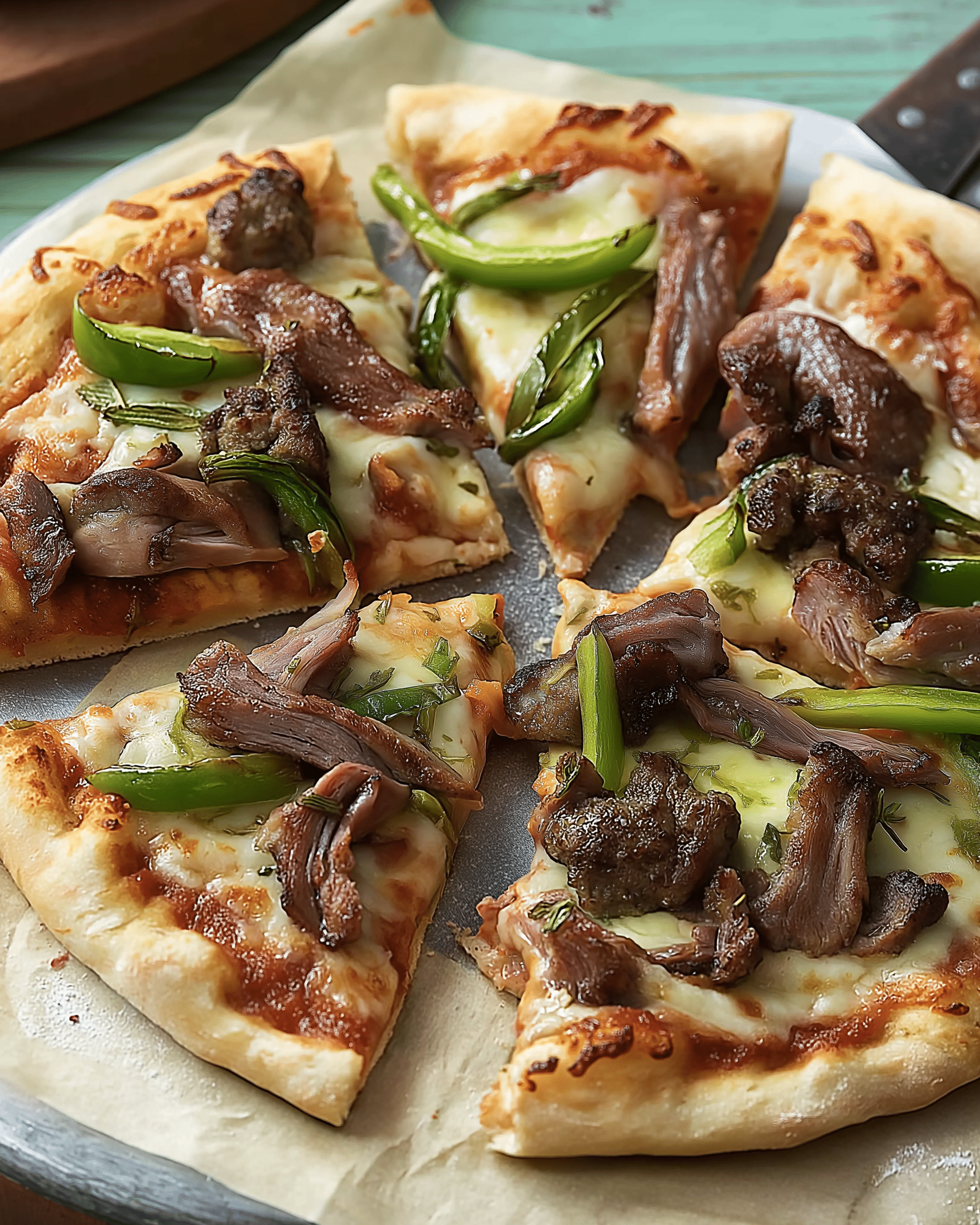 Carne Asada and Cebollitas Pizza