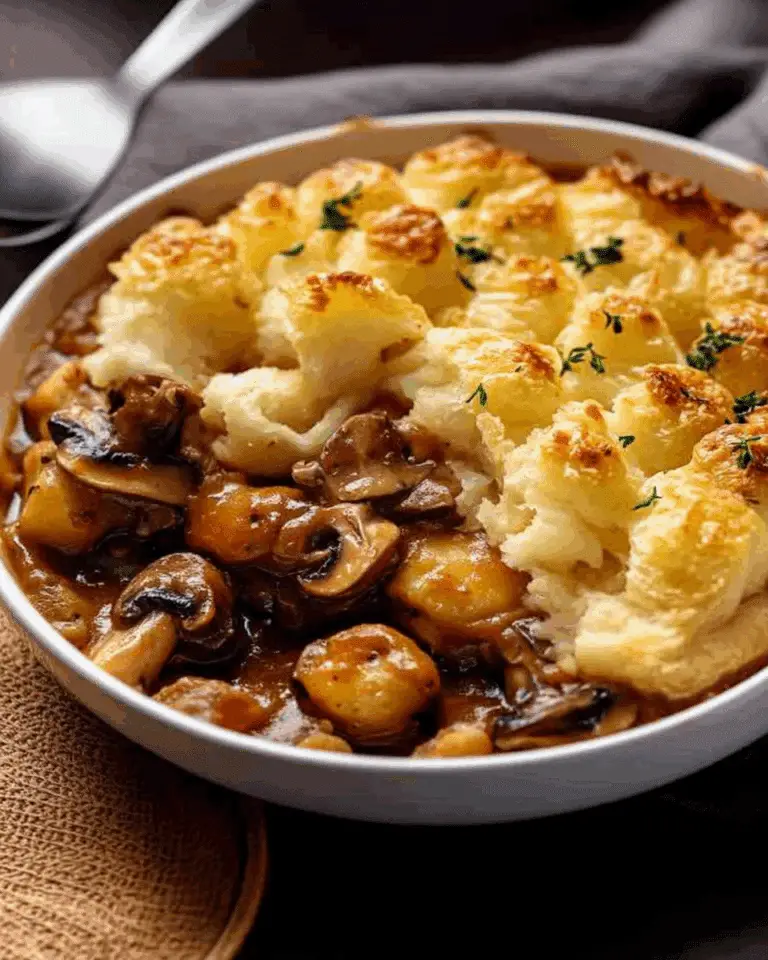 Chicken Mushroom Pie with Duchess Potato Lid