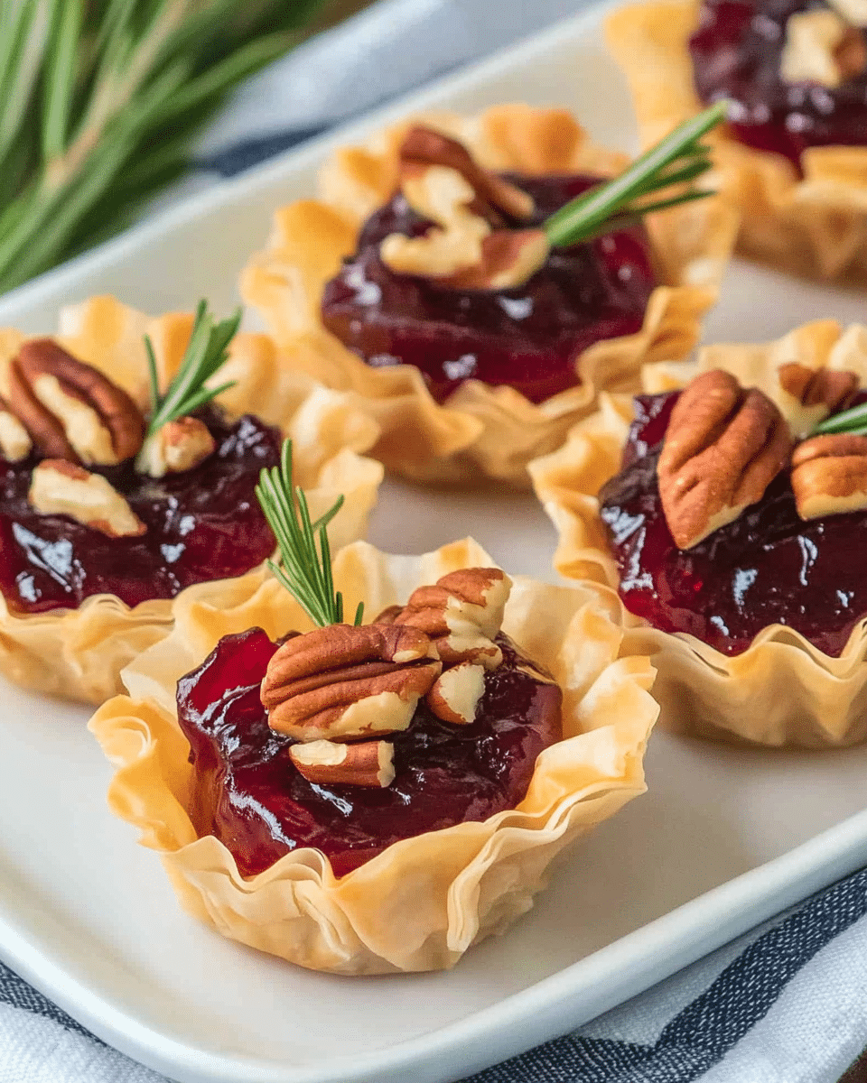 Cranberry Brie Bites in Phyllo Cups