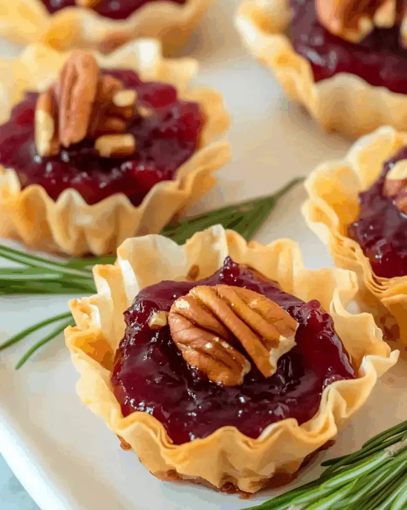 Cranberry Brie Bites in Phyllo Cups