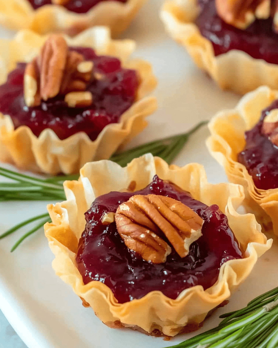 Cranberry Brie Bites in Phyllo Cups