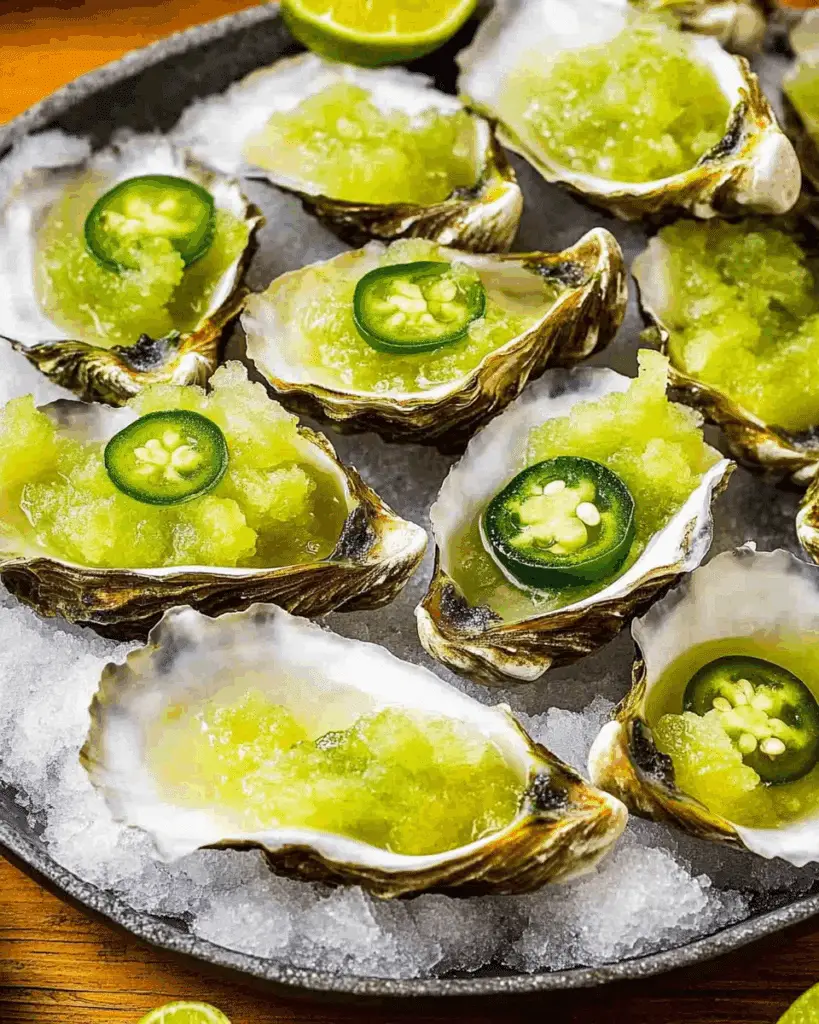 Cucumber Lime Jalapeño Granita for Oysters