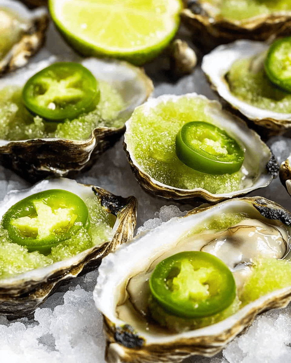 Cucumber Lime Jalapeño Granita for Oysters