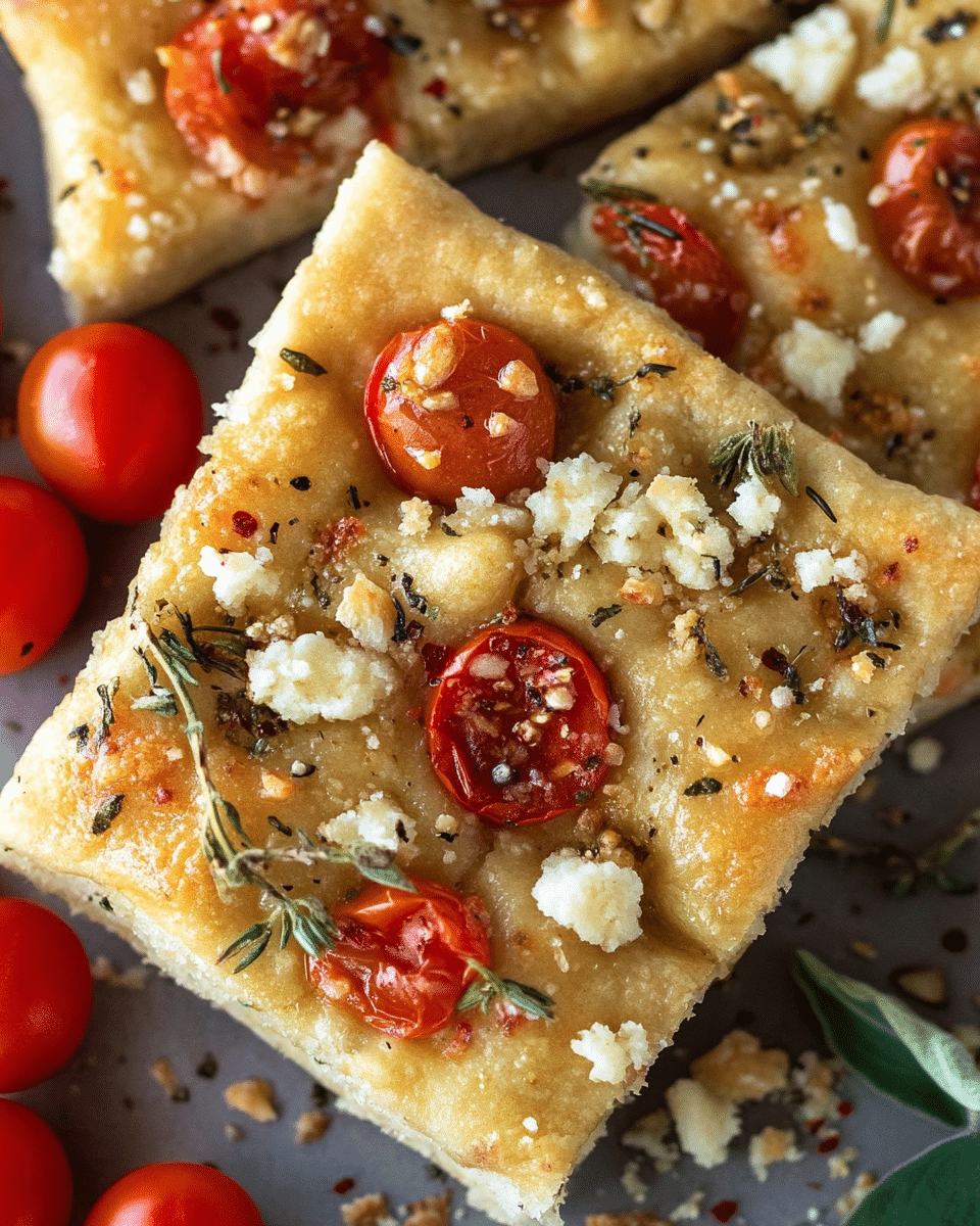 Focaccia with Tomatoes and Feta
