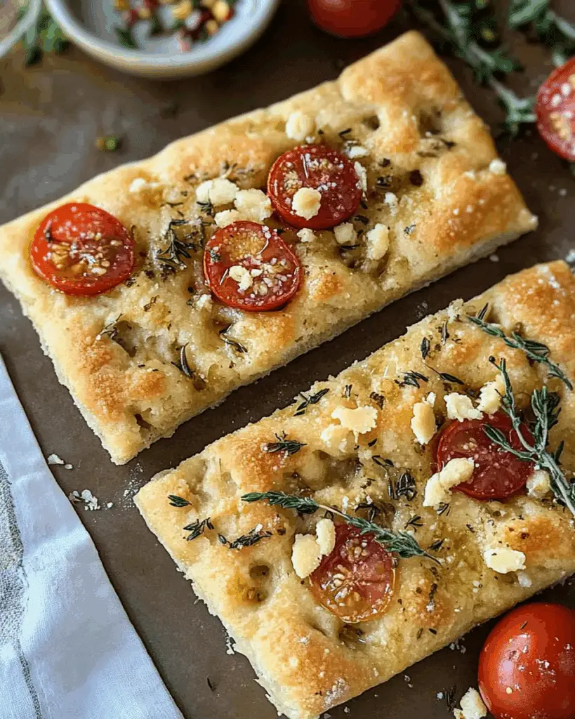 Focaccia with Tomatoes and Feta