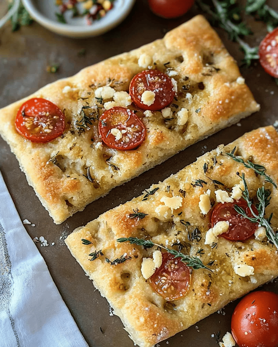 Focaccia with Tomatoes and Feta