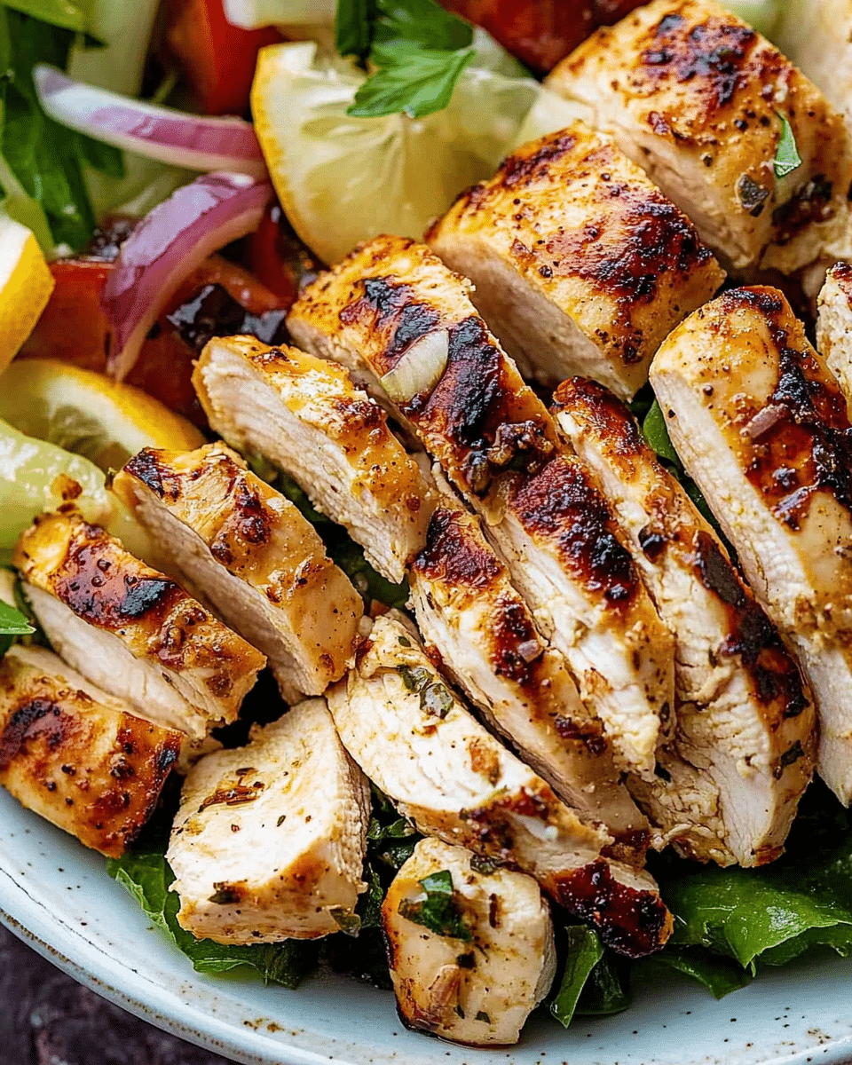 Greek Lemon Garlic Chicken Salad