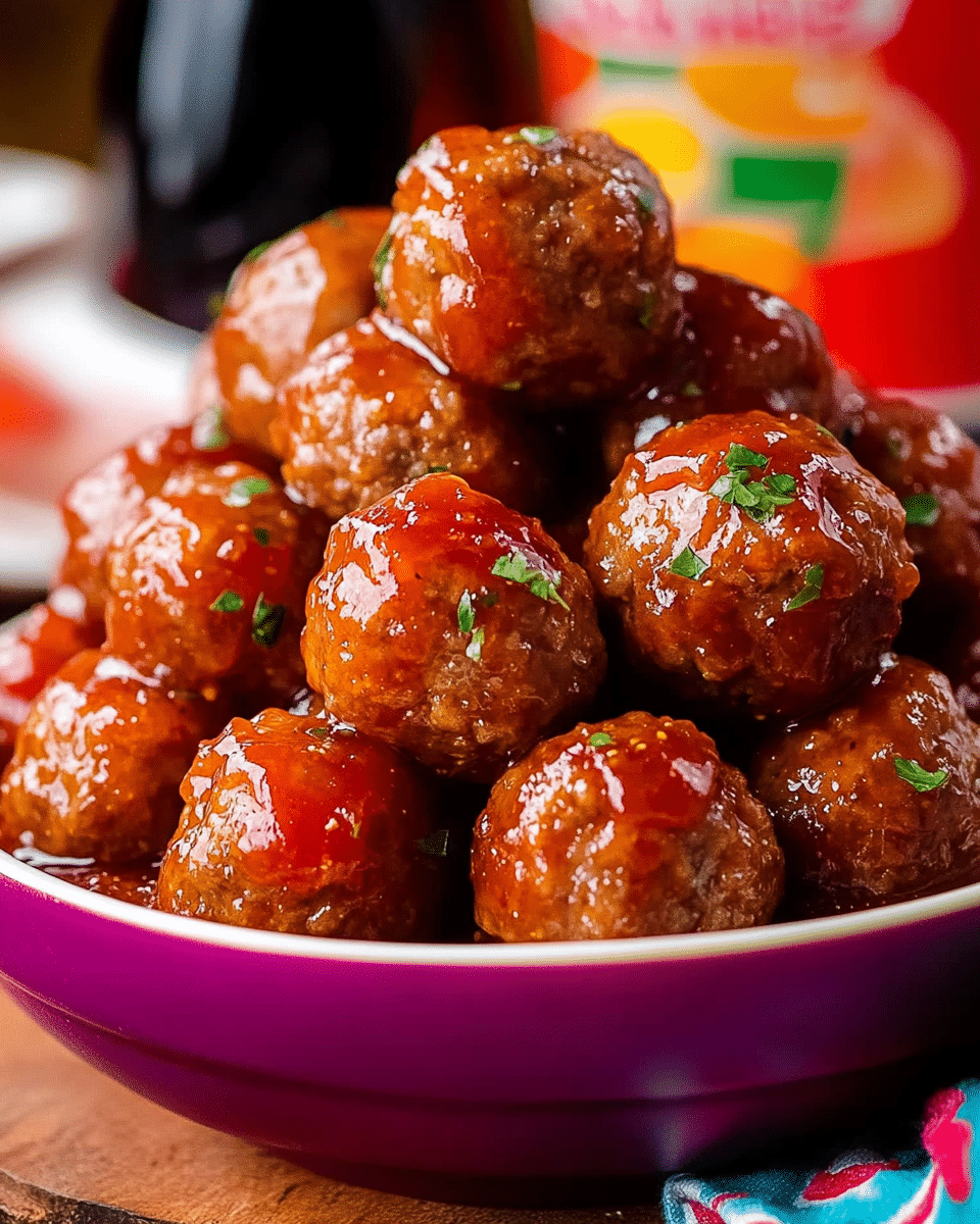 Raspberry Red Pepper Jelly Meatballs