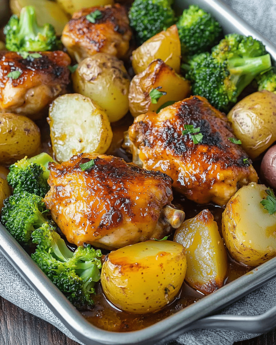 One Pan Honey Mustard Chicken and Vegetables