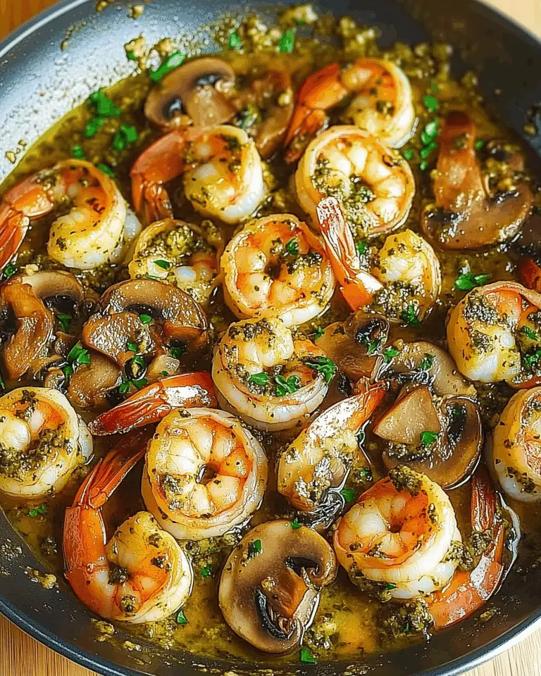 Pesto Shrimp with Mushrooms