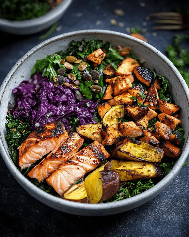 Salmon, Plantain, and Kale Salad Bowl