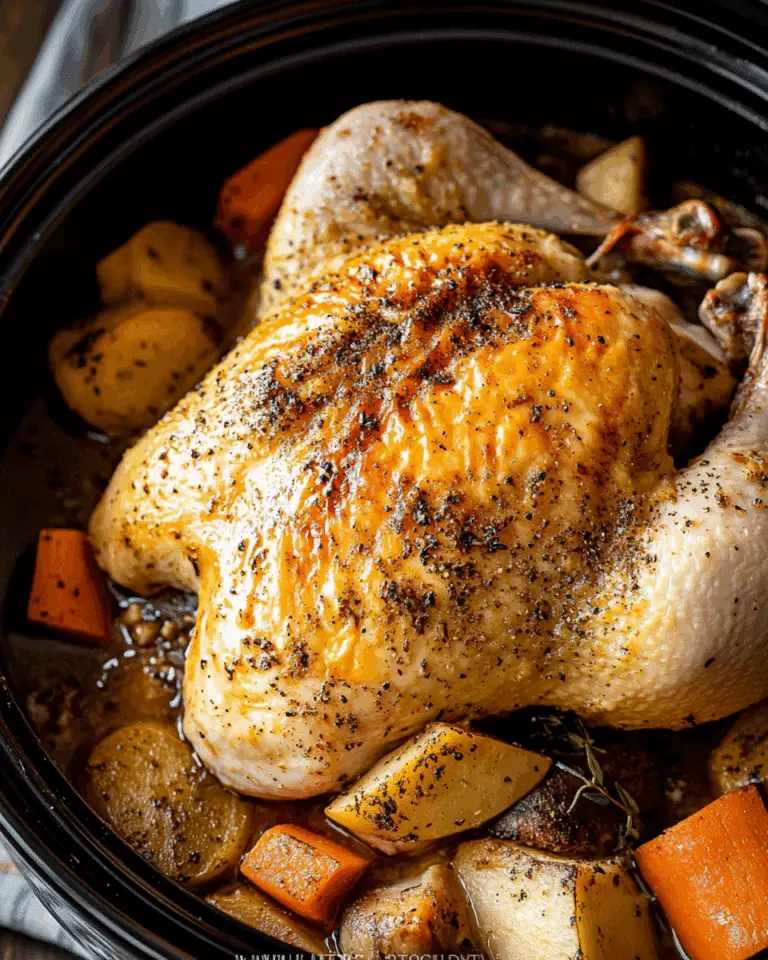 Slow Cooker Whole Chicken with Vegetables and Gravy