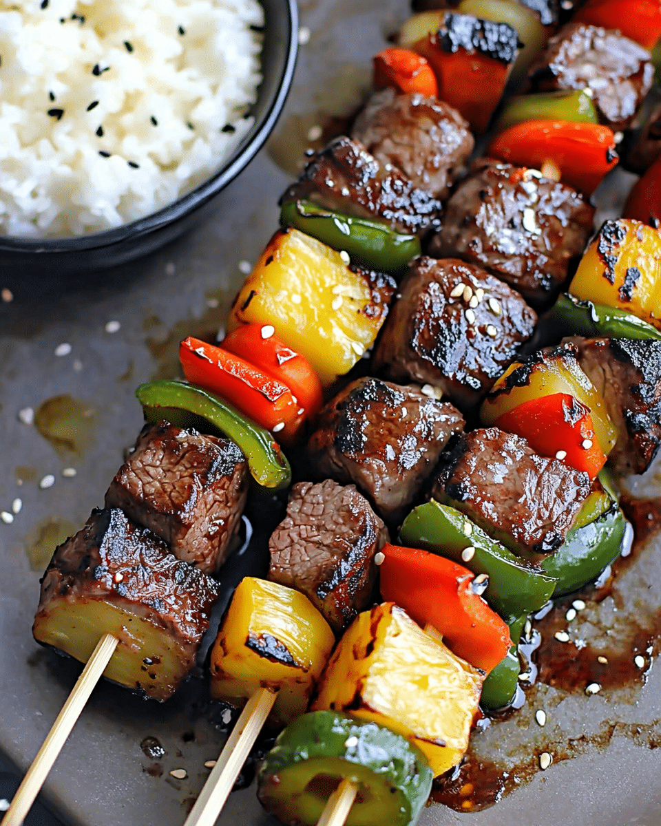 Spicy Teriyaki Grilled Steak Kebabs