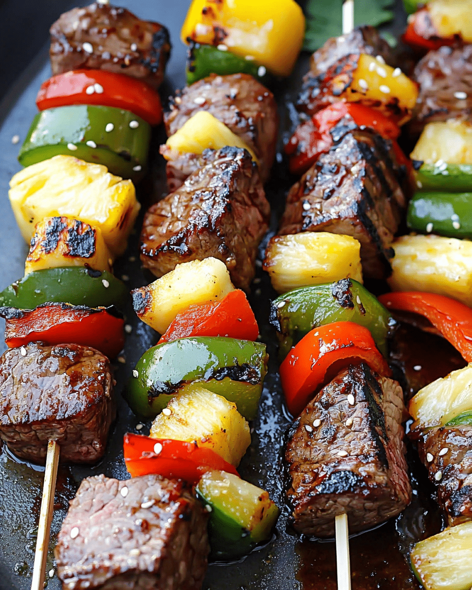 Spicy Teriyaki Grilled Steak Kebabs