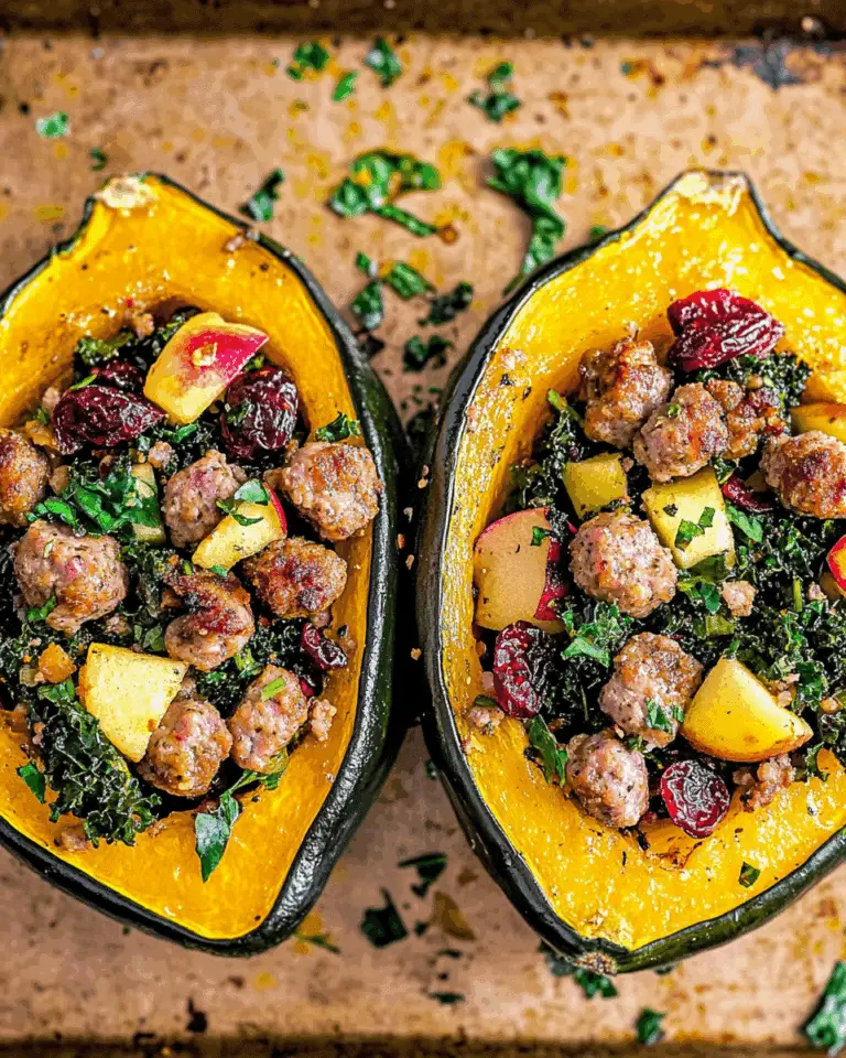 Stuffed Acorn Squash with Turkey, Apples & Cranberries
