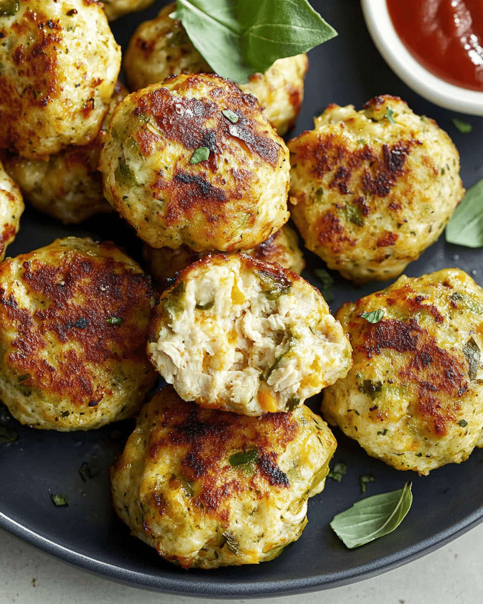 Air Fryer Jalapeño Chicken Meatballs