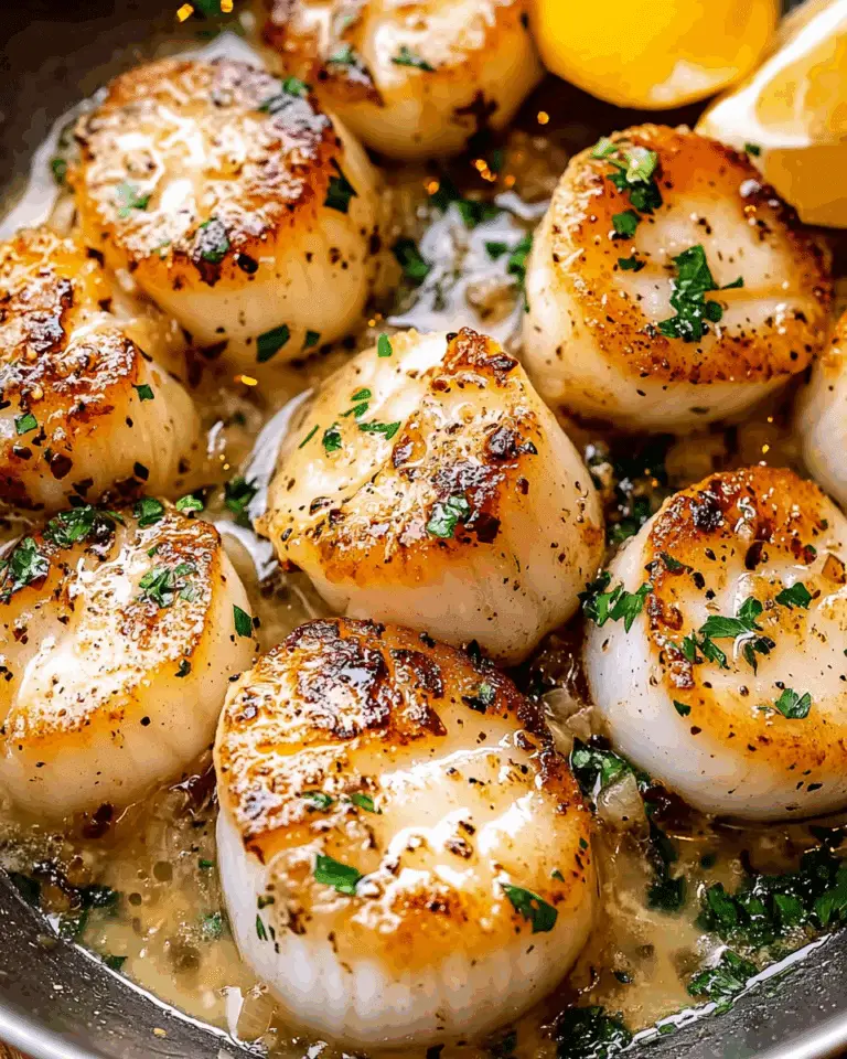 Buttery Garlic Seared Scallops