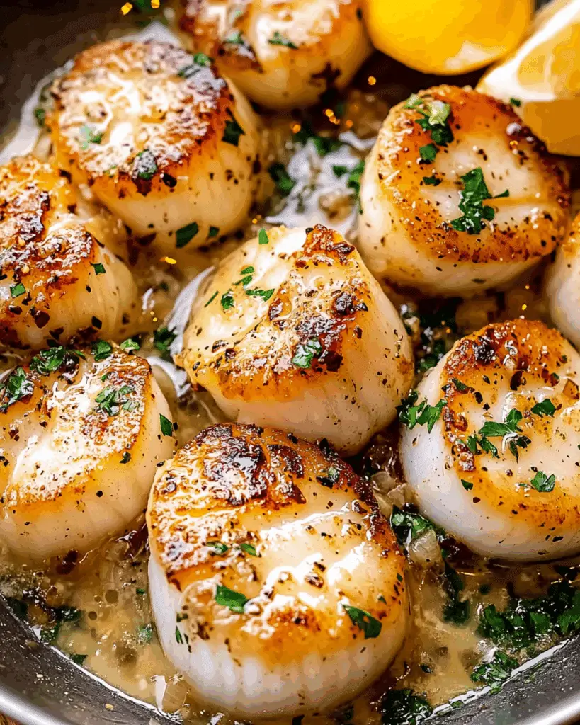 Buttery Garlic Seared Scallops