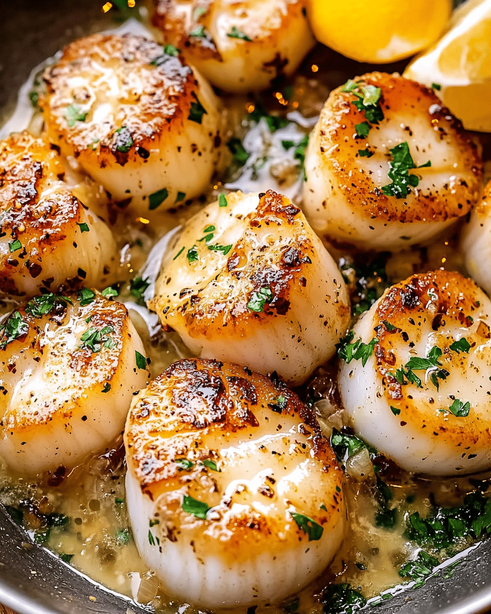 Buttery Garlic Seared Scallops