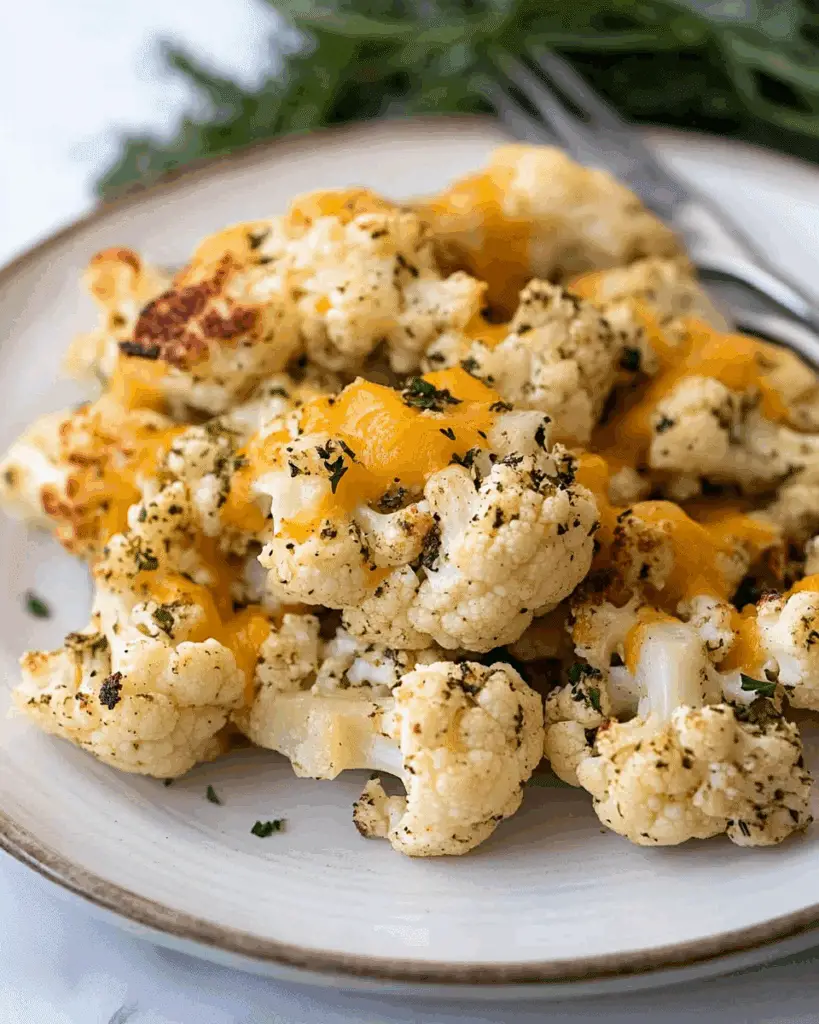 Cheddar Ranch Roasted Cauliflower