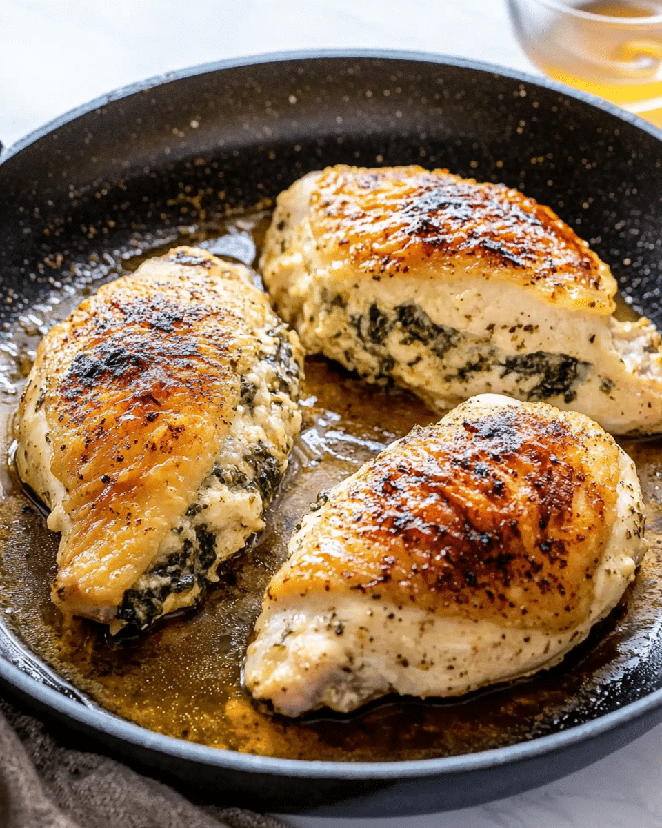 Cheesy Spinach Herb Stuffed Chicken Breast