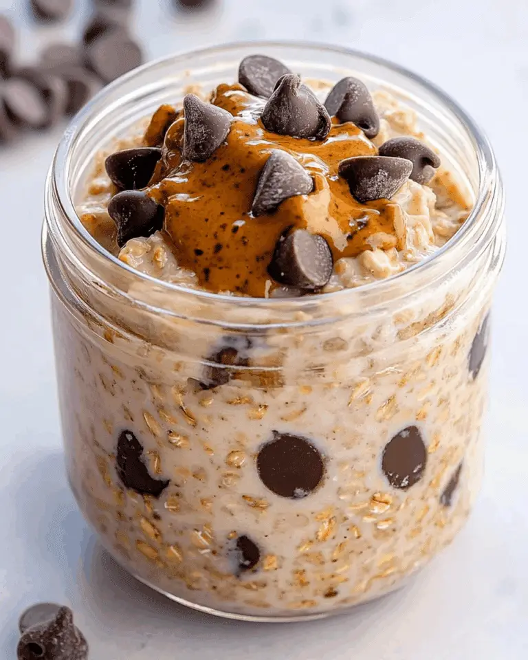 Chocolate Chip Cookie Dough Overnight Oatmeal