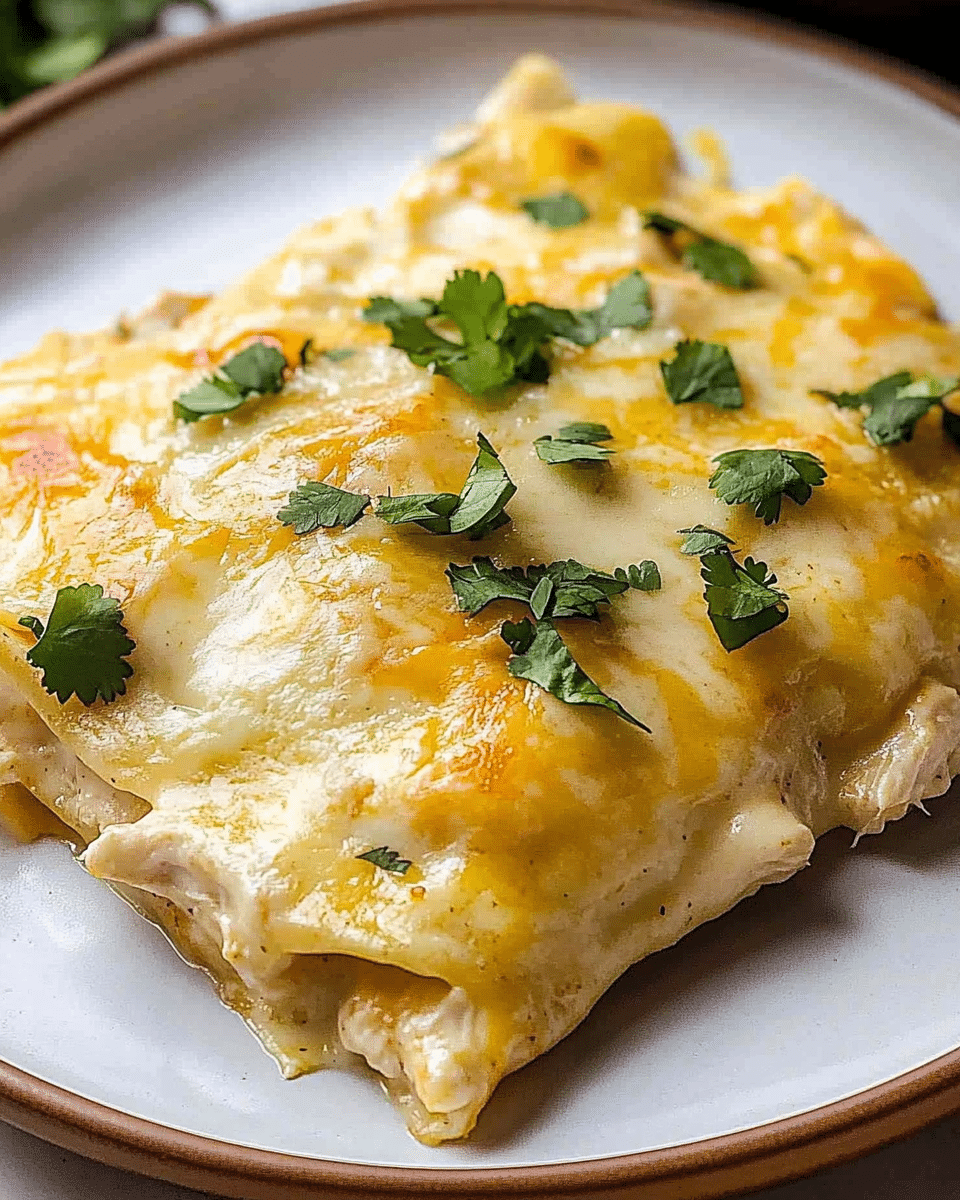 Creamy Green Chile Chicken Enchilada Skillet