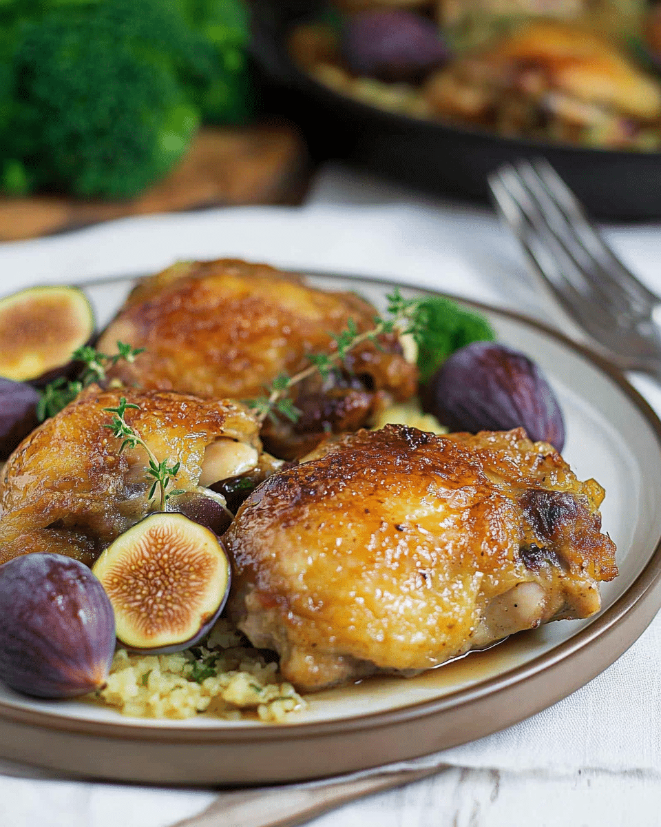 Pan Roasted Crispy Chicken Thighs with Figs