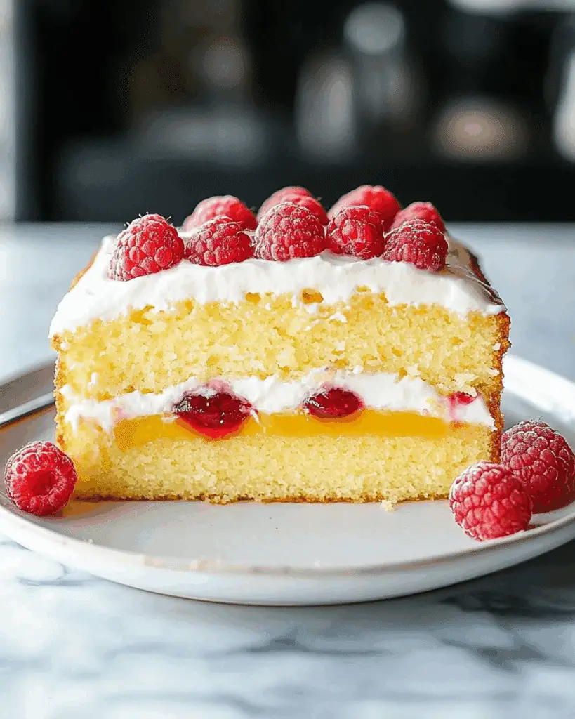 Lemon Raspberry Stuffed Pound Cake