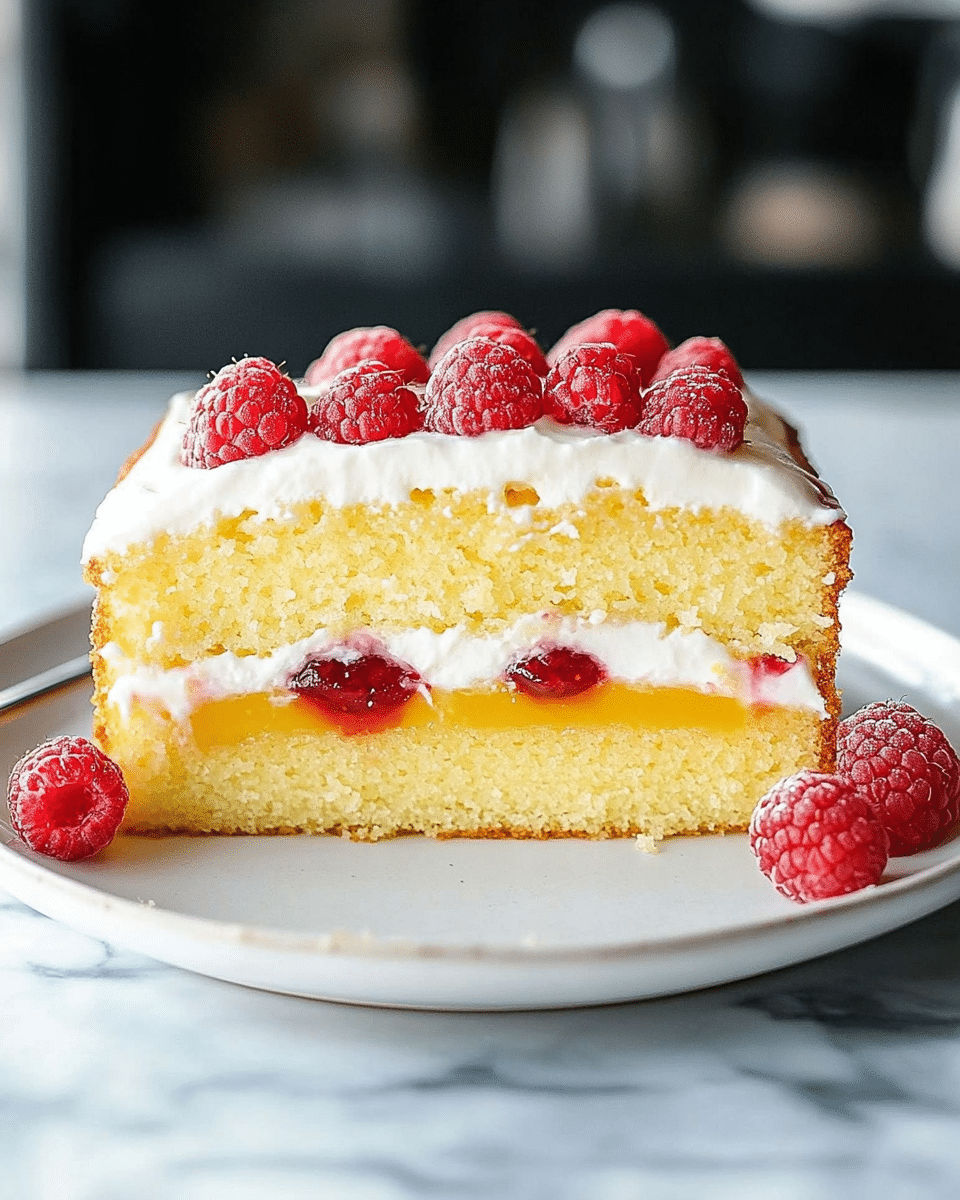 Lemon Raspberry Stuffed Pound Cake