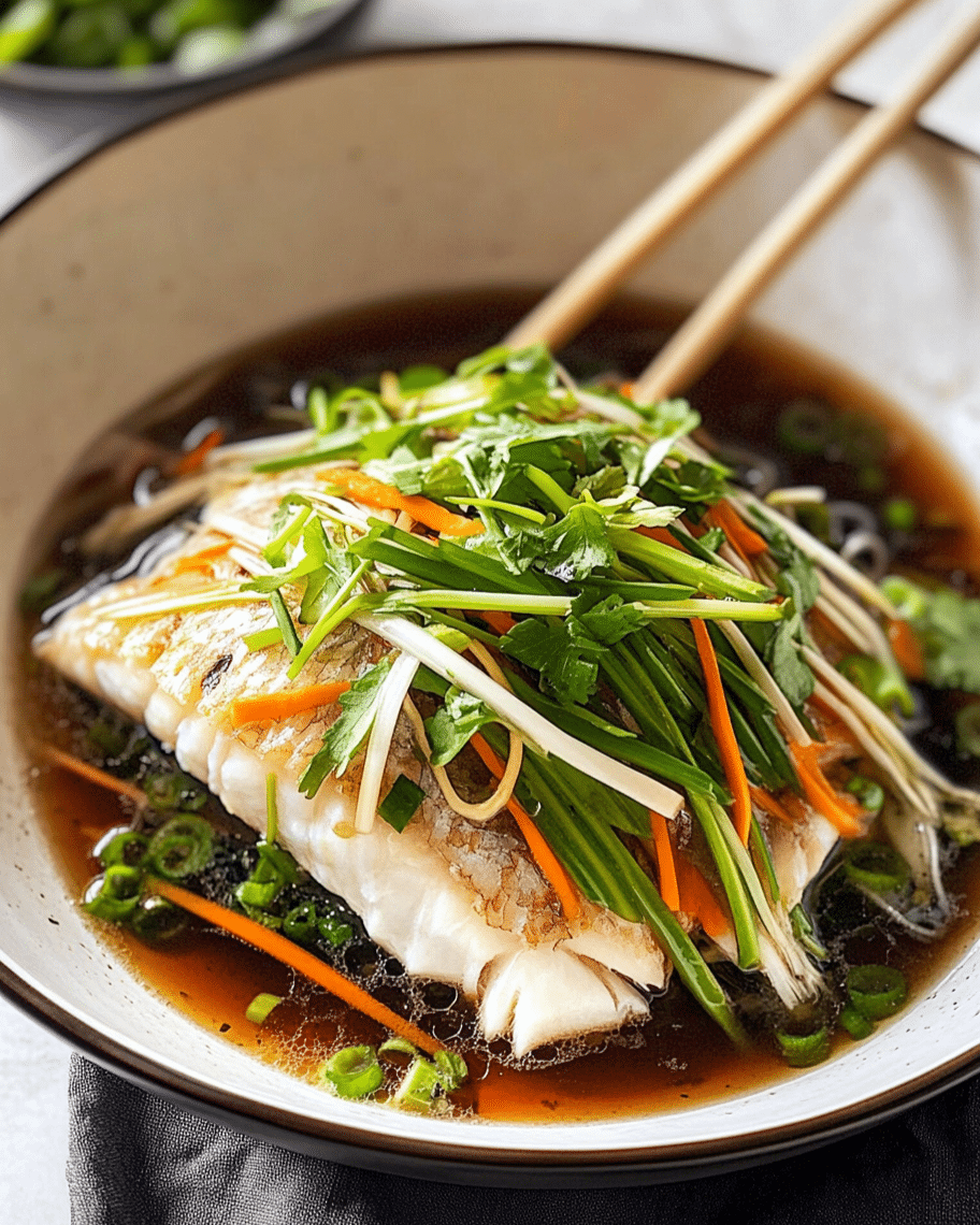Steamed Fish with Ginger and Soy Sauce