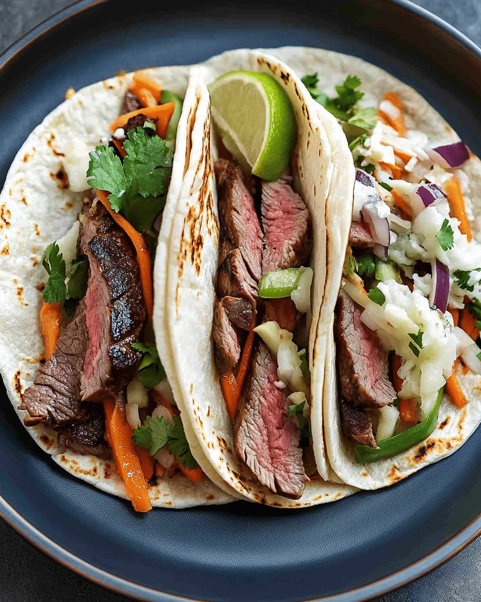 Thai Tacos with Cilantro Lime Slaw