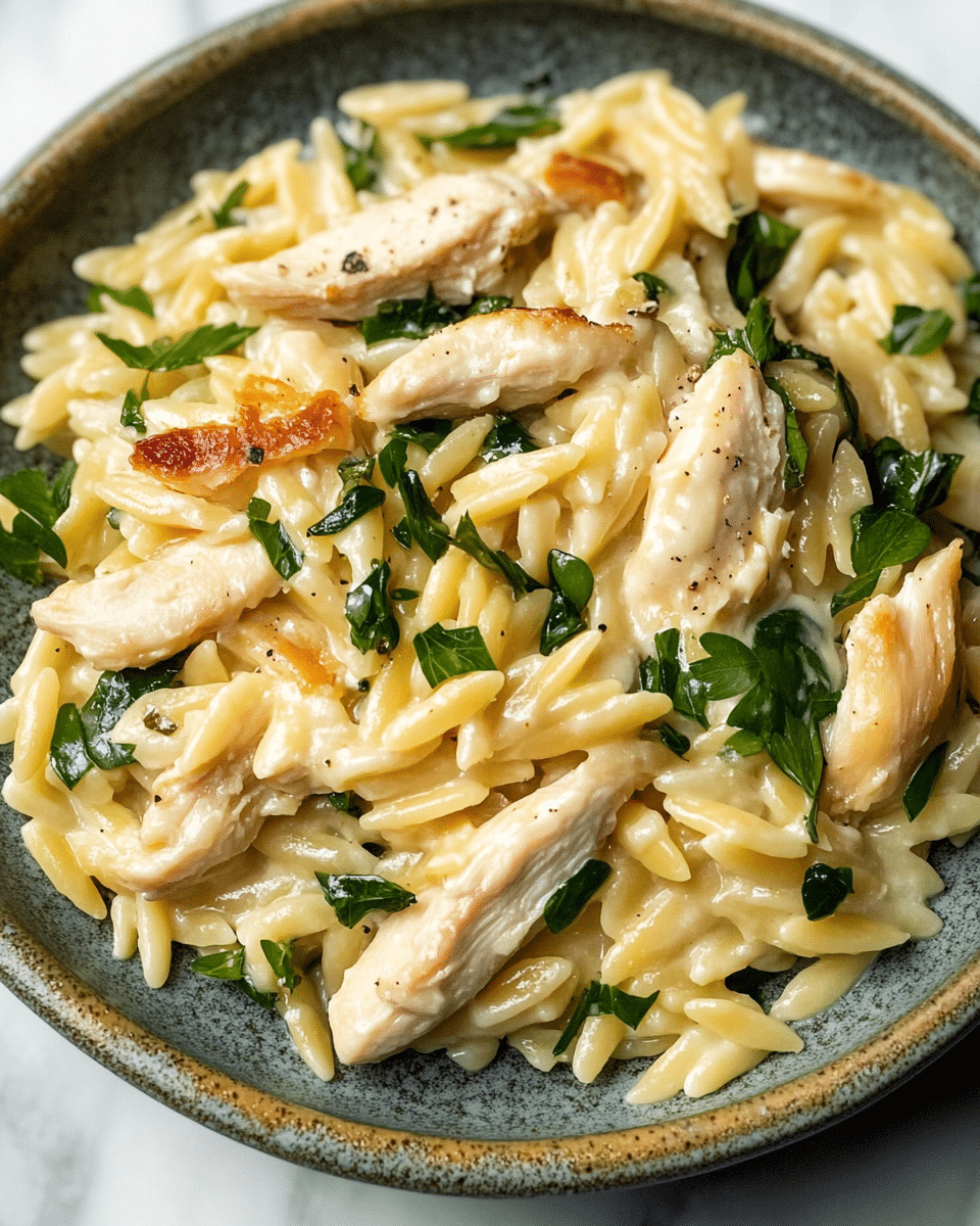 Boursin Orzo with Chicken