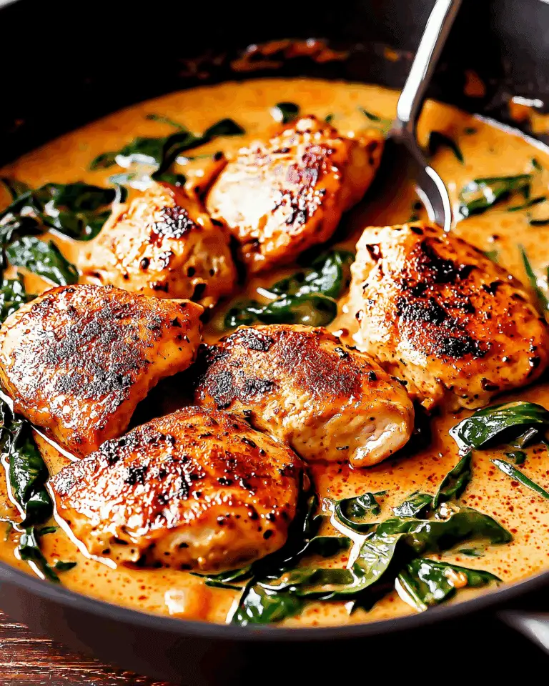Chicken and Spinach in Creamy Paprika Sauce