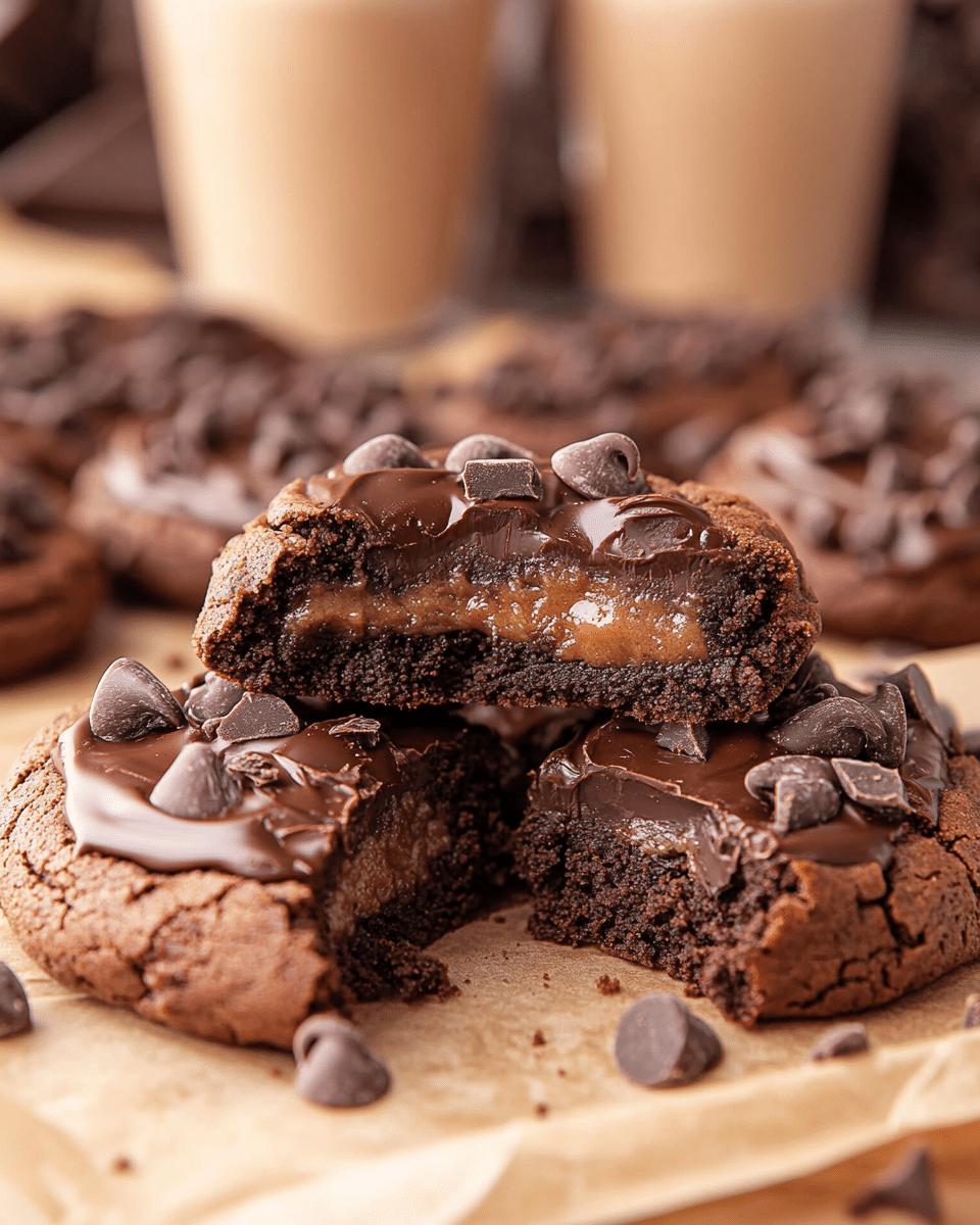 Chocolate Caramel Stuffed Cookies