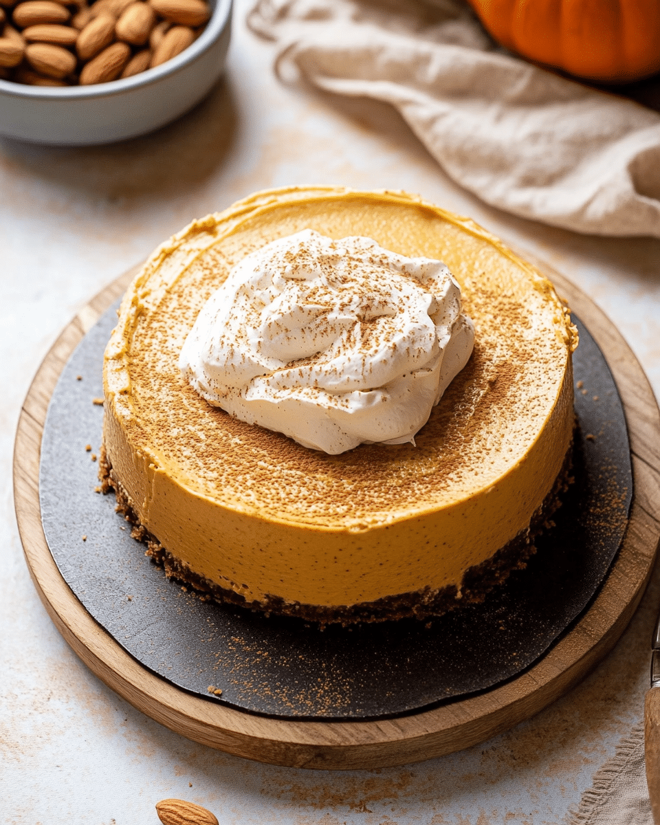 No Bake Nut-Free Vegan Pumpkin Cheesecake