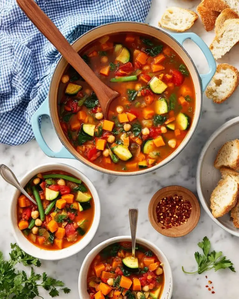 Hearty Vegetable Soup with Chickpeas and Kale Recipe