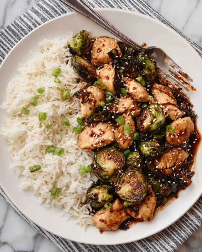 Air Fryer Sweet Chili Chicken and Brussels Sprouts Recipe
