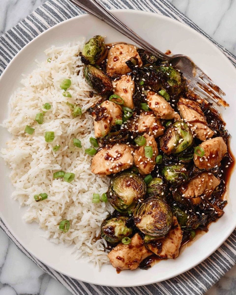 Air Fryer Sweet Chili Chicken and Brussels Sprouts Recipe