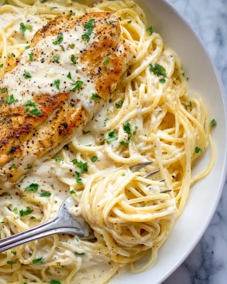 Crock Pot Angel Chicken with Creamy Italian Sauce over Angel Hair Pasta Recipe