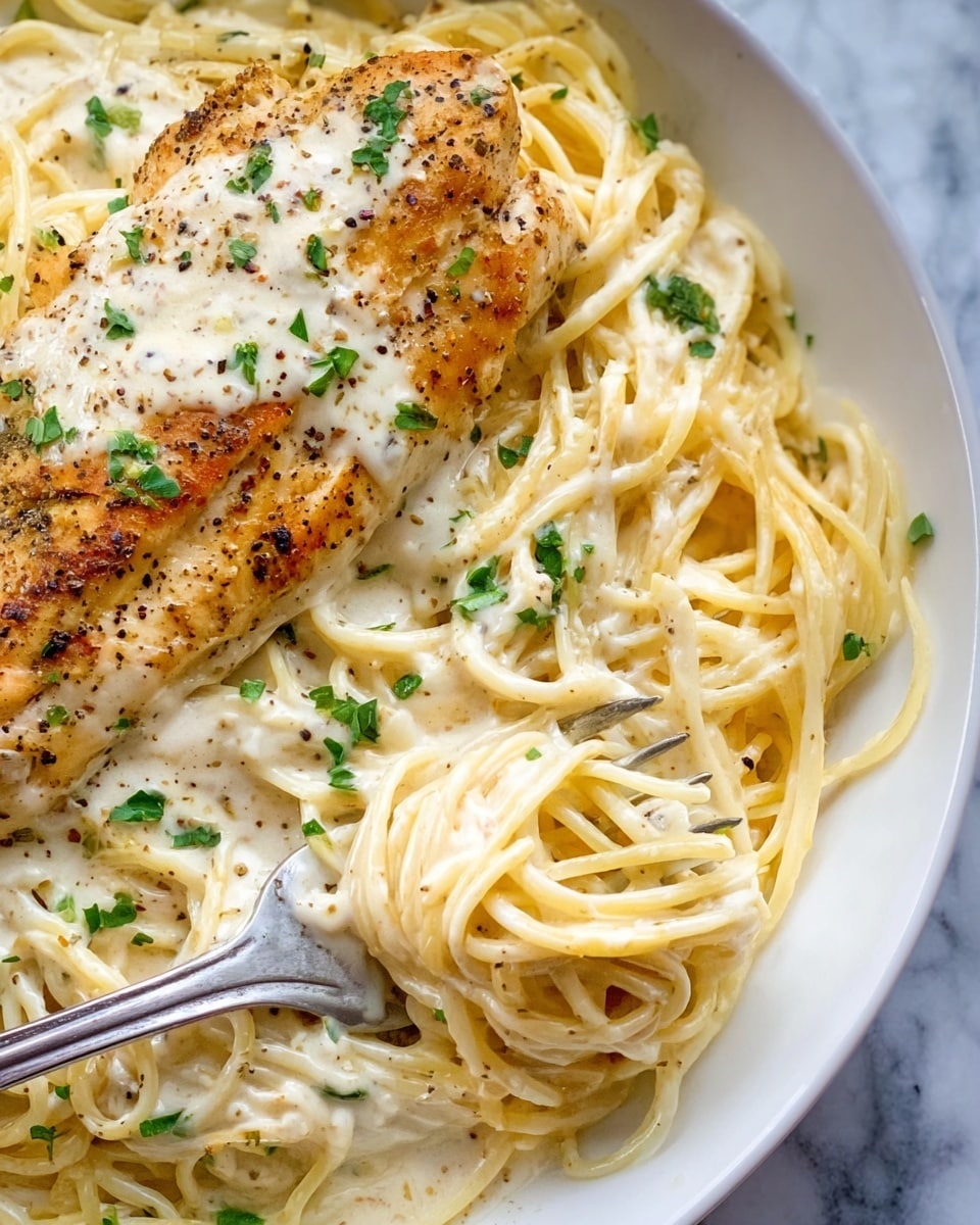 Crock Pot Angel Chicken with Creamy Italian Sauce over Angel Hair Pasta Recipe