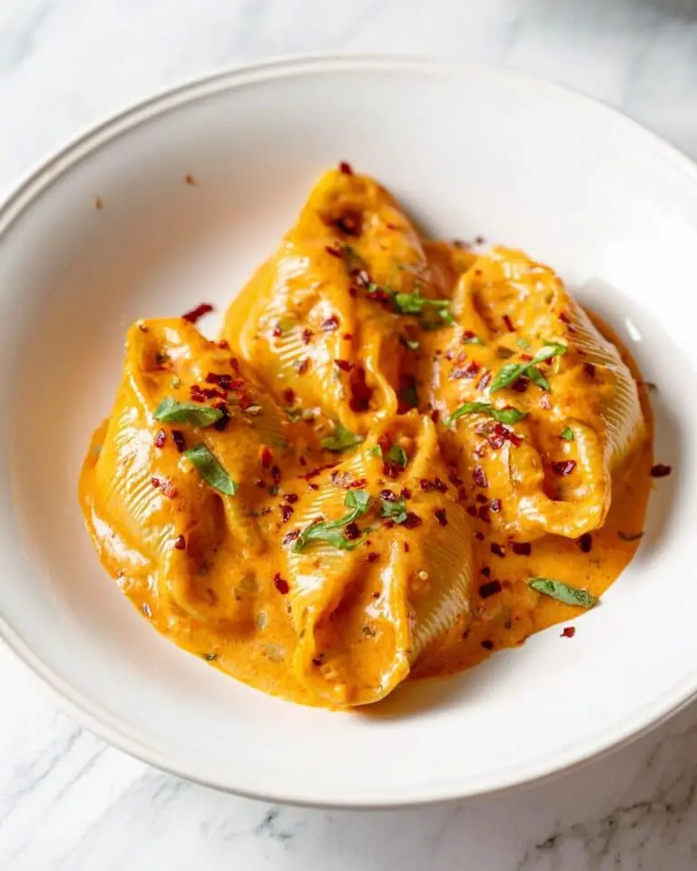 Seafood Stuffed Shells with Shrimp, Crab, and Creamy Tomato Sauce Recipe