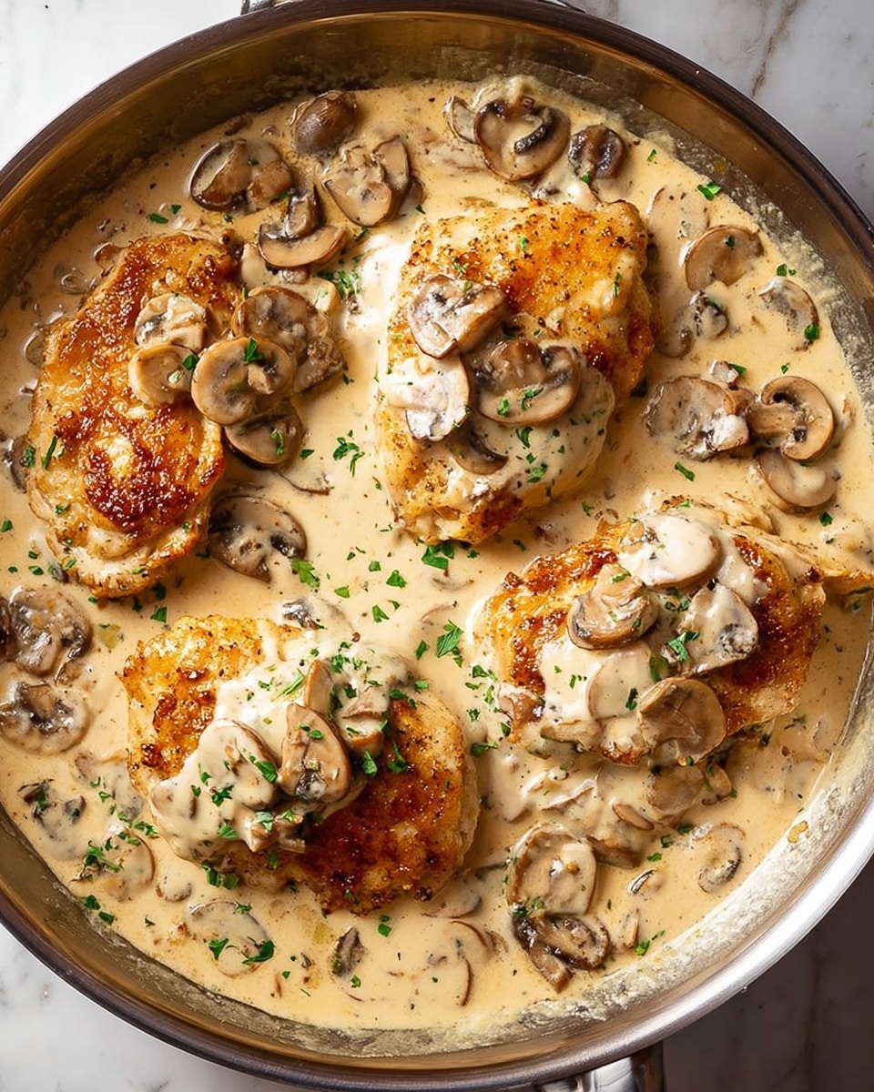 Chicken with Creamy Mushroom Parmesan Sauce Recipe