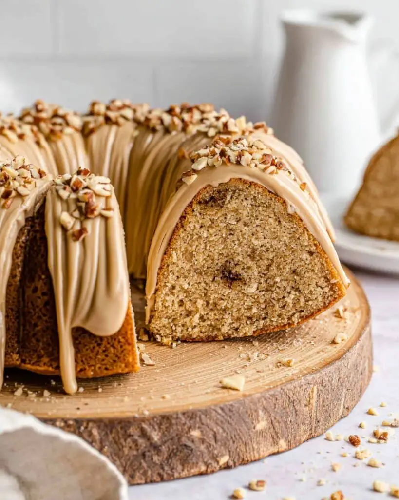 Brown Sugar Pound Cake with Pecans and Buttery Glaze Recipe